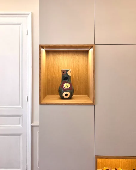 Meuble d'entrée laque et placage Meuble d'entrée laque et placage